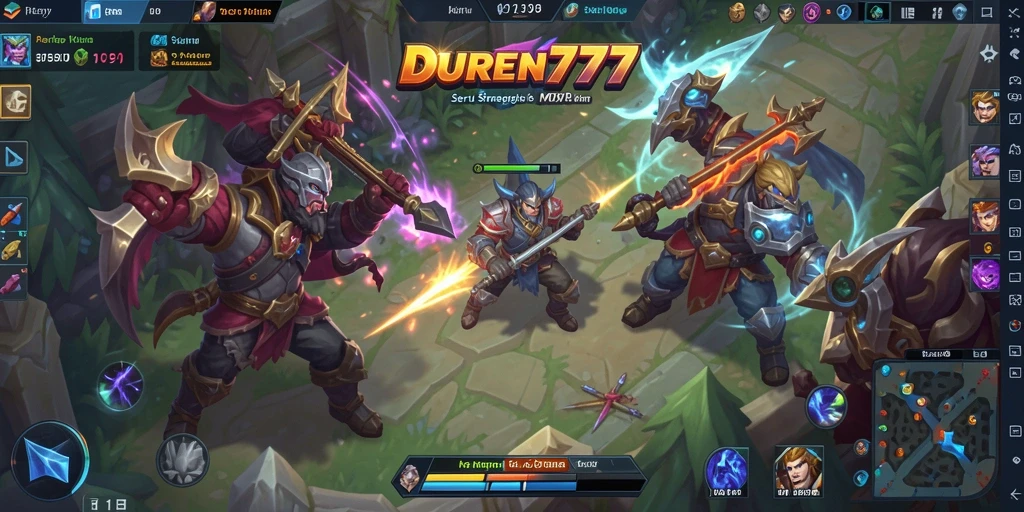 Tangkapan layar DUREN777 menampilkan pertempuran seru di arena MOBA.