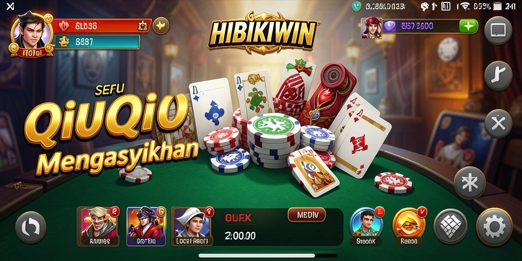Tampilan gameplay seru HIBIKIWIN dalam permainan QiuQiu.
