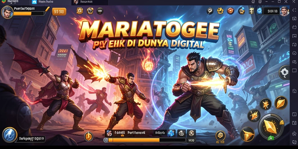 Tangkapan layar aksi pertarungan dalam MARIATOGEL dengan karakter bertarung.
