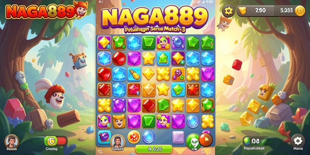 Tangkapan layar menampilkan gameplay seru game Match-3.